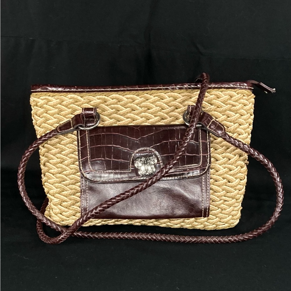 Maggie Barnes Brown and Tan Crossbody Bag